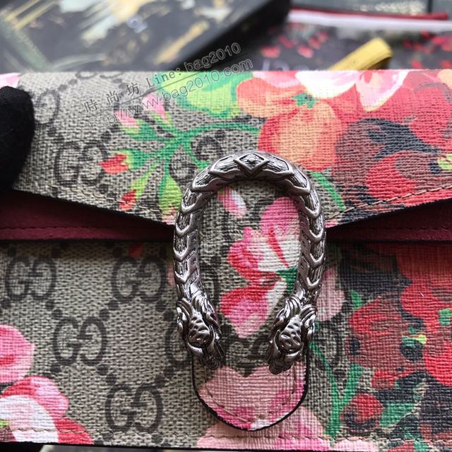 Gucci包 古馳女包 476432紅花玫瑰粉皮 Gucci真皮鏈條超迷你斜挎包  gudj1341
